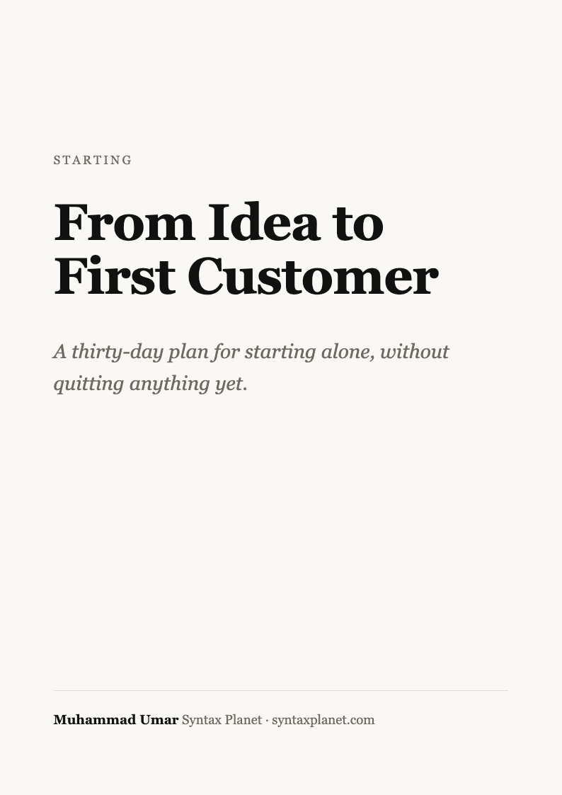 Cover of From Idea to First Customer